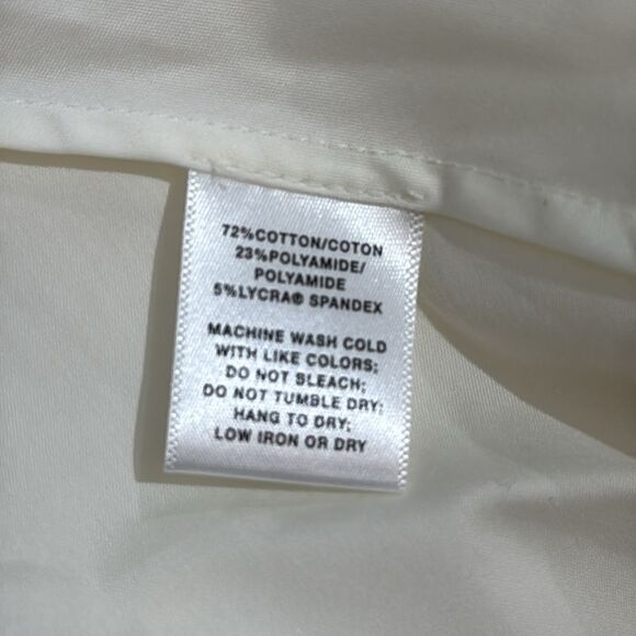 NWOT Lafayette 148 New York Cream Cuffed Sleeve Peplum Blouse Size 4 - Picture 6 of 10